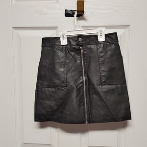 Faux leather mini skirt